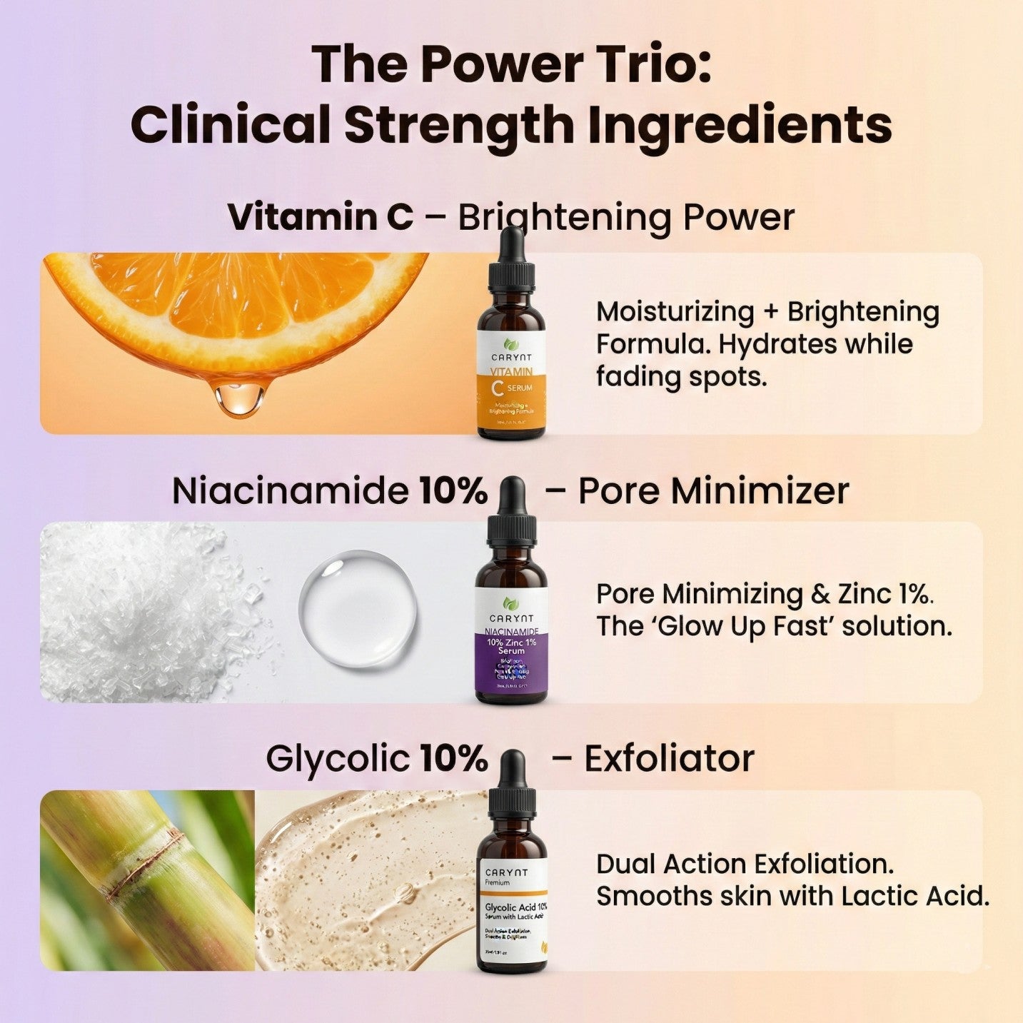 Spotless Glow Deal – 3-Step Serum Kit for Acne Marks, Pores & Brightening