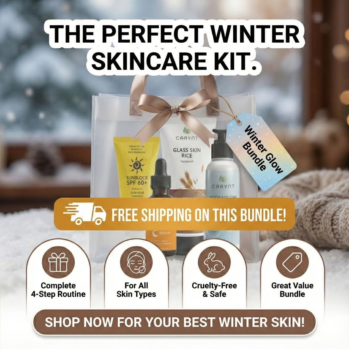 Carynt Winter Glow Bundle – Complete 4-Step Glass Skin Routine