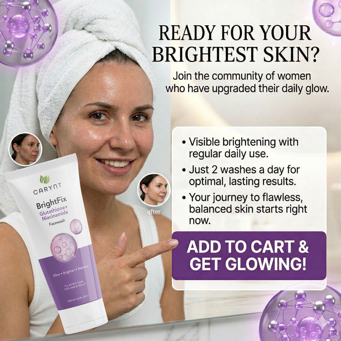Carynt BrightFix Glutathione + Niacinamide Face Wash 100ml Carynt BrightFix Glutathione + Niacinamide Face Wash 100ml