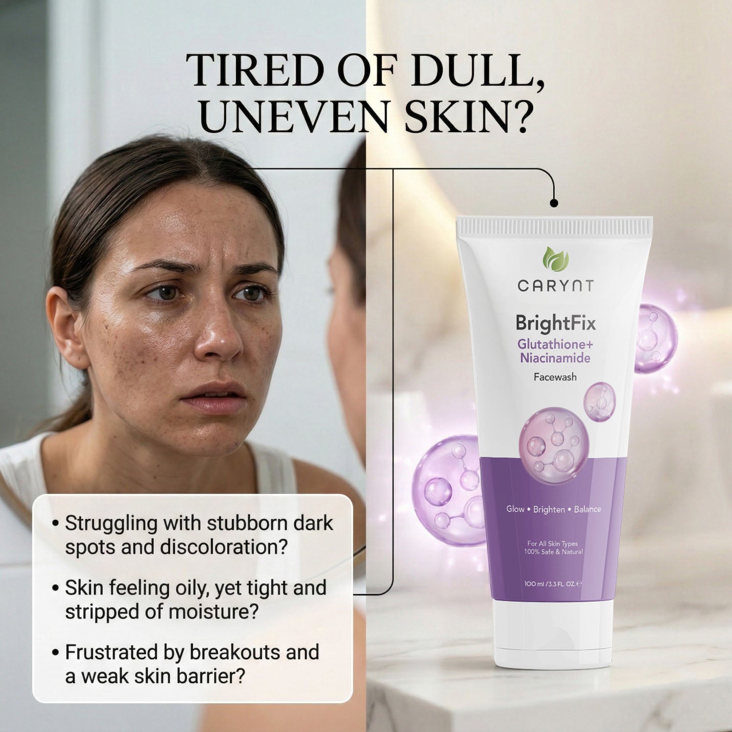 glutathione niacinamide face wash @crusmetic Glutathione face wash infused with niacinamide for even skin  tone, vitamin C for bright and radiant skin, Reduces melanie and dullness ,  ., ., ., #skincare #skincareroutine care#crusmetic main image 1