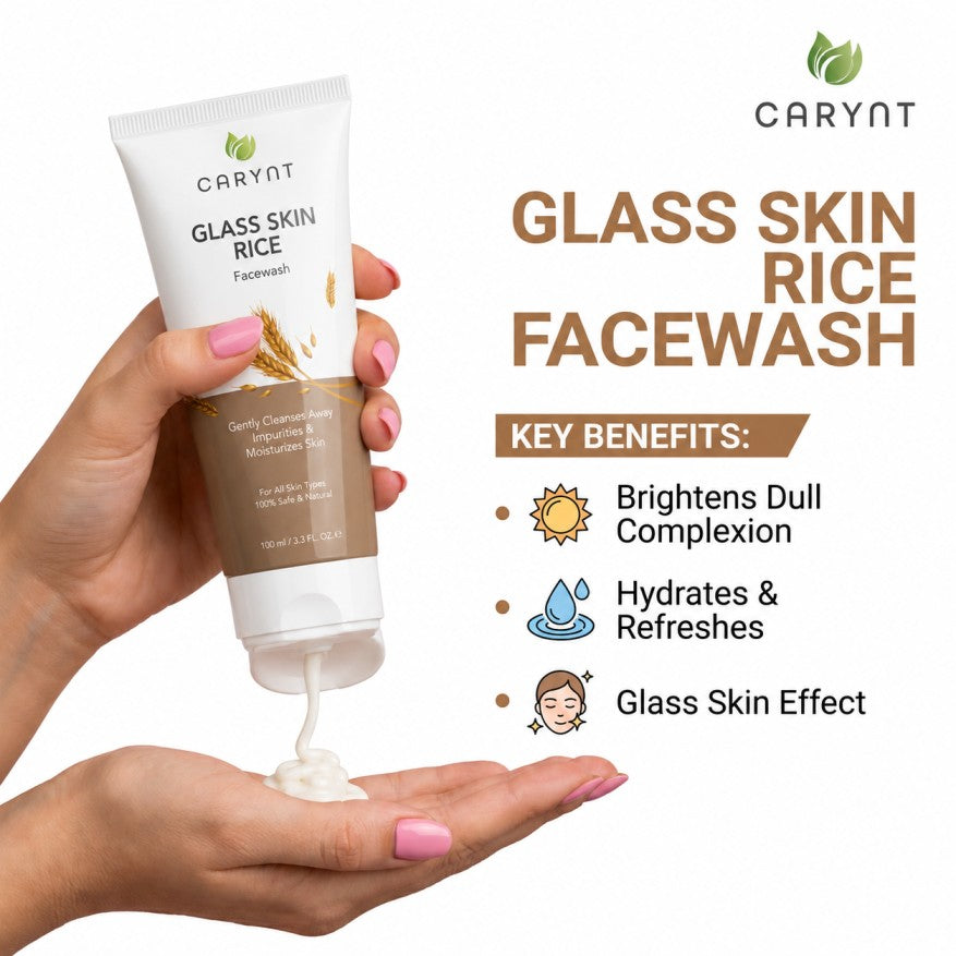 Glass Skin Rice Face Wash – Cleanses, Exfoliates & Moisturizes - 100ml