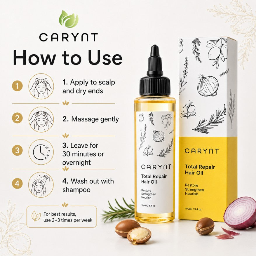 Carynt Total Repair Hair Oil – Argan, Onion & Rosemary, 100ml