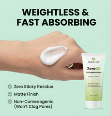 Carynt ZeroOil Daily Moisturizer: Hyaluronic Acid & Niacinamide for Oily Skin (50g)