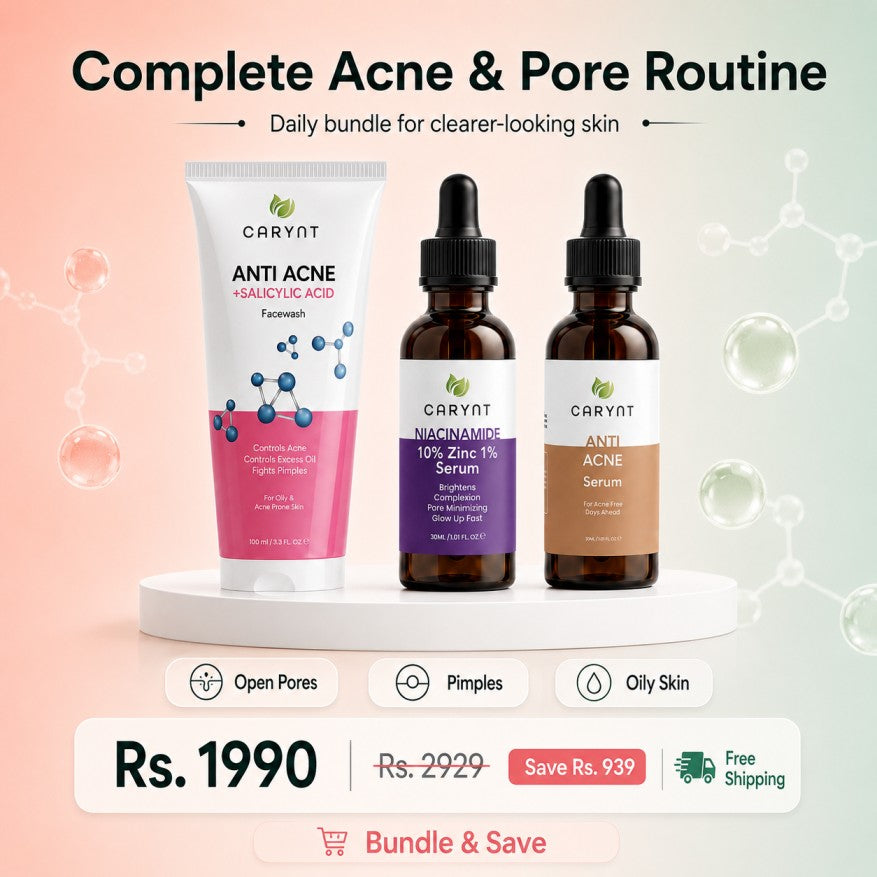 Pore Clear Acne Bundle – Open Pores, Pimples & Oily Skin Routine - 3 Products