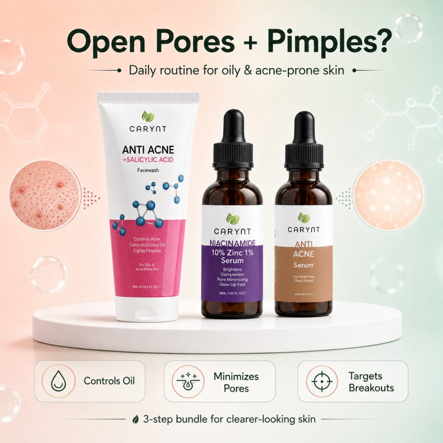 Pore Clear Acne Bundle – Open Pores, Pimples & Oily Skin Routine - 3 Products