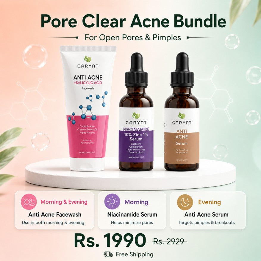 Pore Clear Acne Bundle – Open Pores, Pimples & Oily Skin Routine - 3 Products