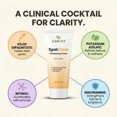 SpotClear Brightening Cream: Kojic Acid, Azelaic Acid & Retinol (50g)